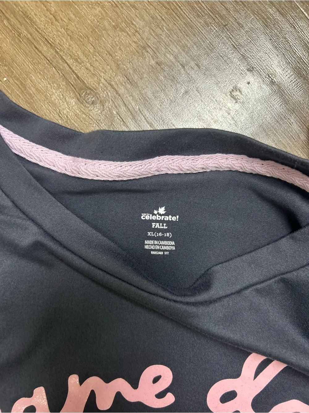 Game Day Football Graphic sleep Shirt - Black with Pink Print